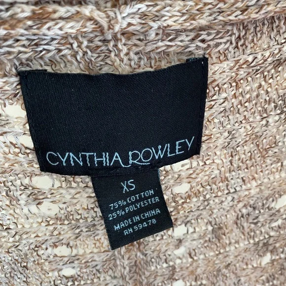 Cynthia Rowley 3/4 Sleeve Chunky Knit Cardigan Beige XS - Picture 6 of 9
